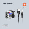 Porodo Dual Output Transparent Charger With 2.4A Auto ID Technology With USB-A To Lightning Cable 1.2m UK