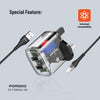 Porodo Dual Output Transparent Charger With 2.4A Auto ID Technology With USB-A To Lightning Cable 1.2m UK