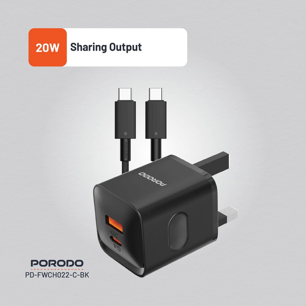 Porodo Dual port Wall Charger UK