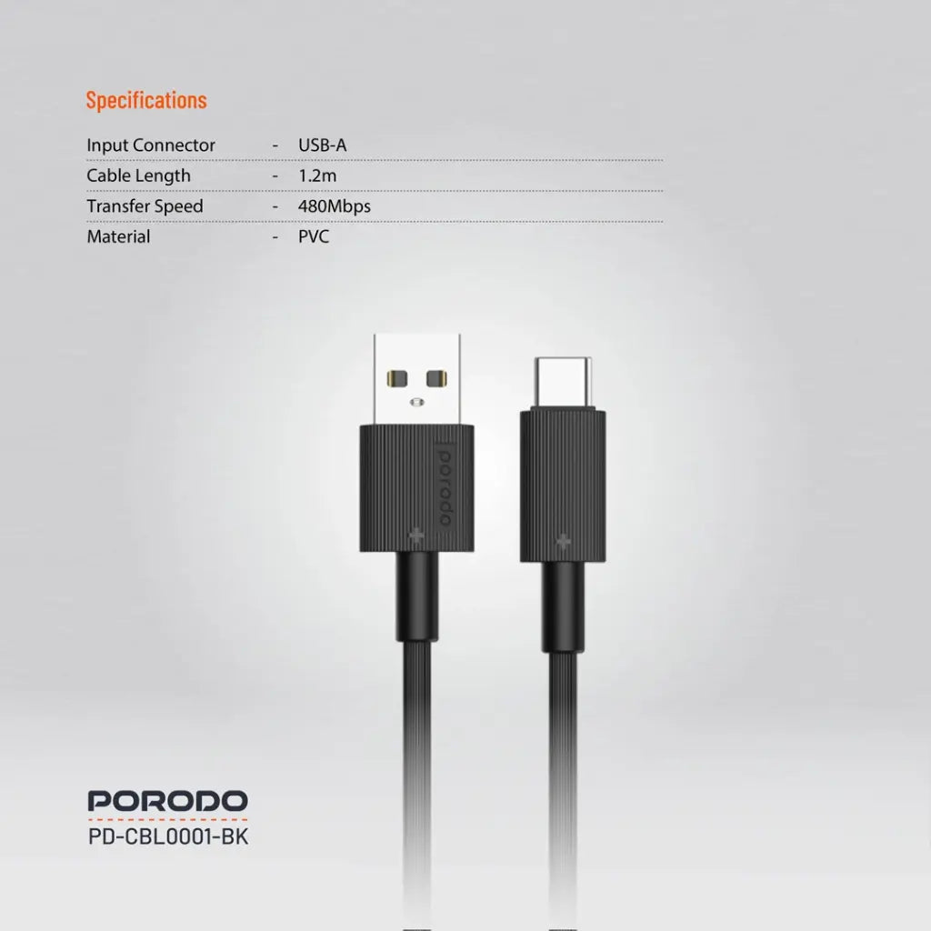 كابل شحن متين من USB-A إلى نوع C من بورودو