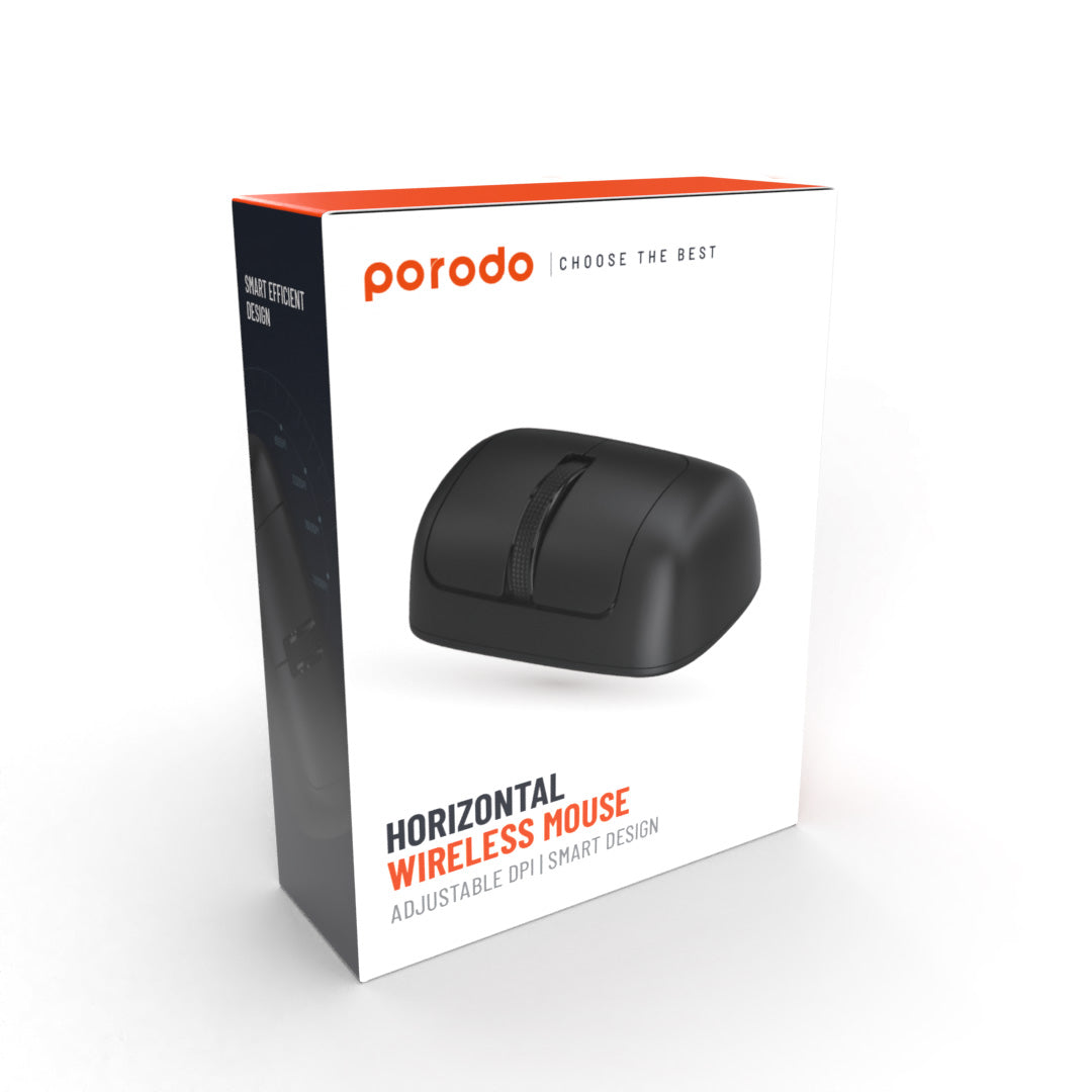 Porodo Horizontal Wireless Mouse Adjustable DPI & Smart Design