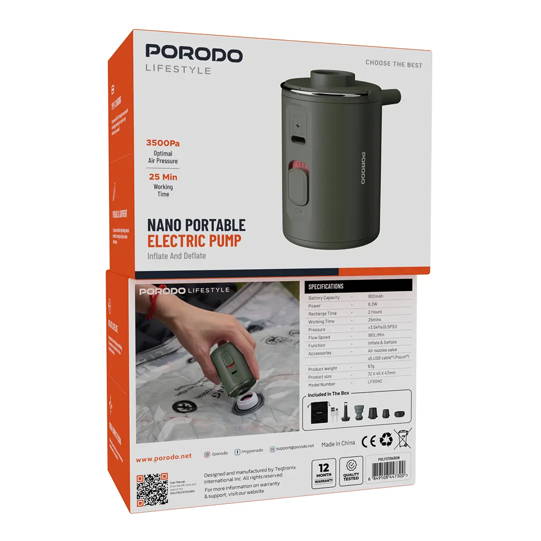Porodo Lifestyle Nano Portable Electric Pump - Green