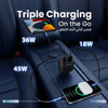Powerology Cyber 81W USB - C Retractable Car Charger