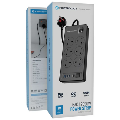 Powerology  6AC | 2990W Power Strip PD 20W