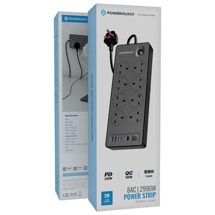 Powerology 8AC | 2990W Power Strip PD 20W