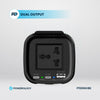Powerology 150W Cup Holder Power Inverter Dual USB-C & USB-A QC3.0