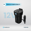 Powerology 150W Cup Holder Power Inverter Dual USB-C & USB-A QC3.0