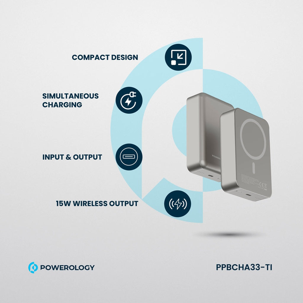 Powerology Spetano 20000mAh Magsafe Aluminum Power Bank PD 20W