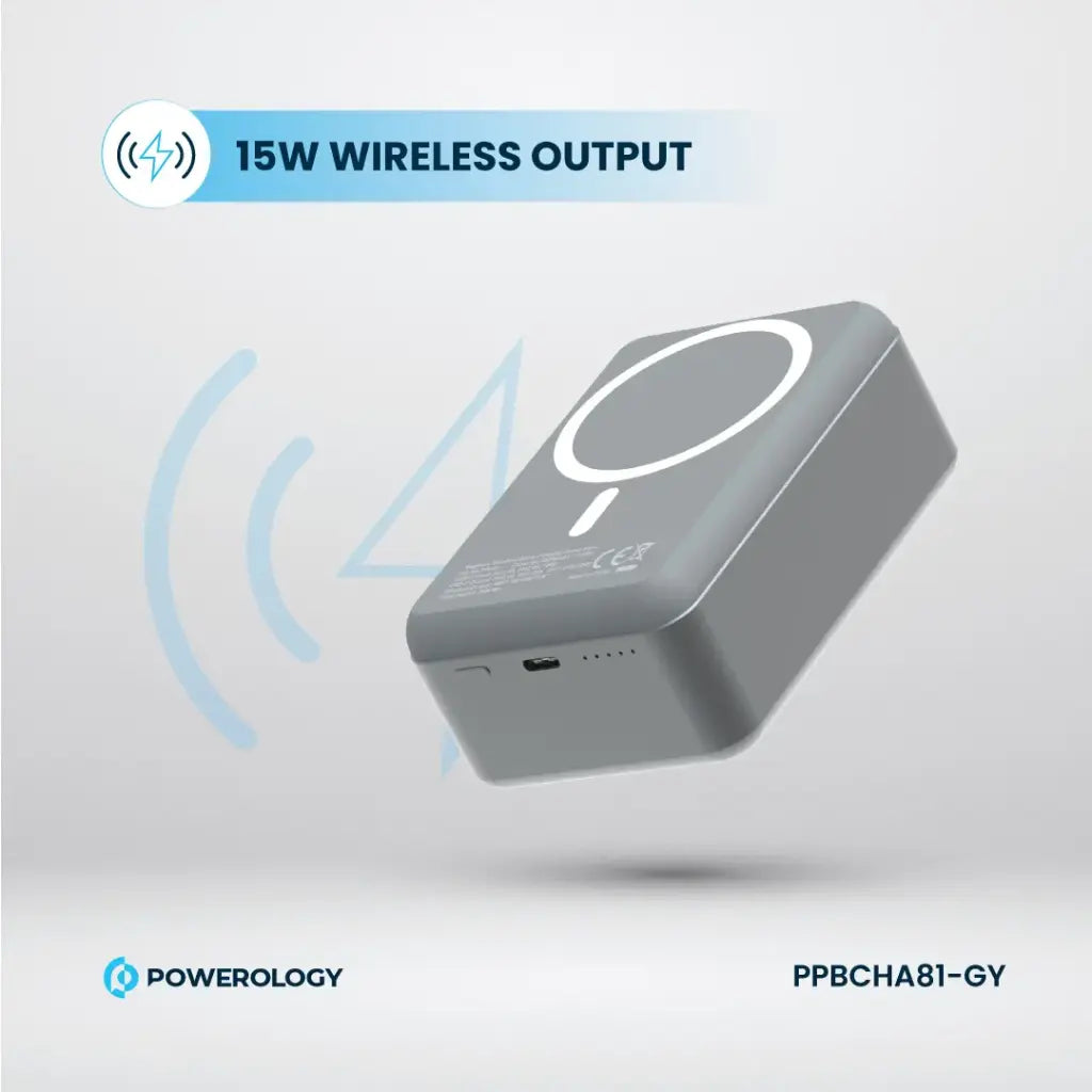 Powerology 30000mAh MagSafe Aluminum Power Bank - Dark Gray