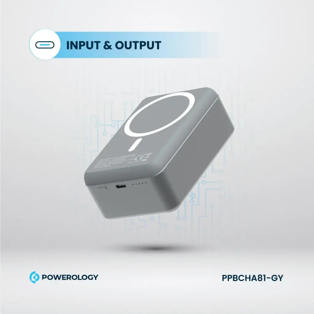 Powerology 30000mAh MagSafe Aluminum Power Bank - Dark Gray