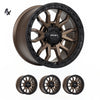 HILUX (17X9) RAID MATT BLACK BRONZE 4x ALLOY WHEELS (6/139) +12