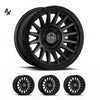 (17×8.5) 4x ريكو برو أسود ساتان 6×5.5 إنش (إزاحة 0)