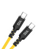 SIA Silicone Type-C To Type-C Cable 60W 1.2m Yellow - Black