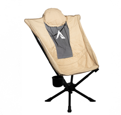 Aurora Luxury Camp Chair with Cup Holder - Beige - FBH