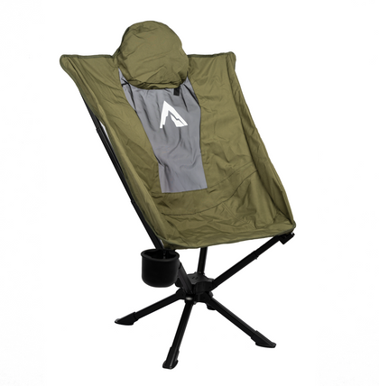 Aurora Luxury Camp Chair with Cup Holder - Green - Q8OVL