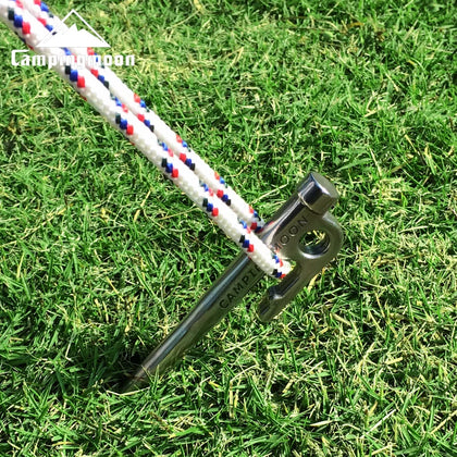 Campingmoon 6 Pieces Tent Pegs Stainless Steel - 40 cm