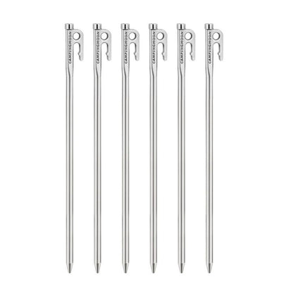 Campingmoon 6 Pieces Tent Pegs Stainless Steel - 40 cm