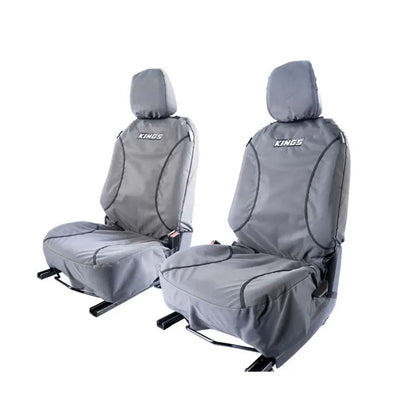 Kings Universal Premium Canvas Seat Covers (Pair) | Universal DIY Fit | 9oz Premium Poly Canvas | Airbag Compliant