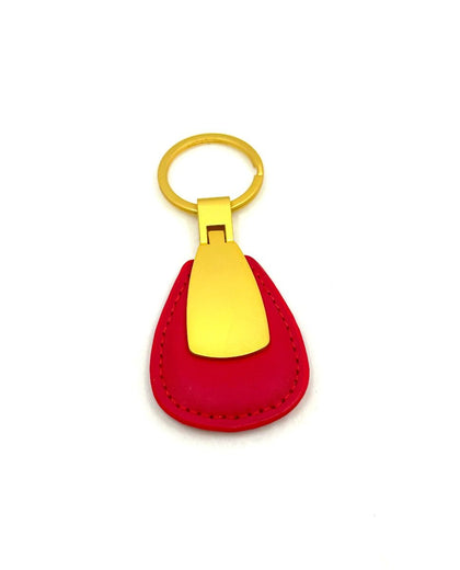 Vroom Leather Keychain-Red