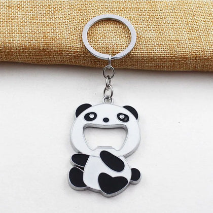 Vroom Car Keychain With Metal Opener- Panda