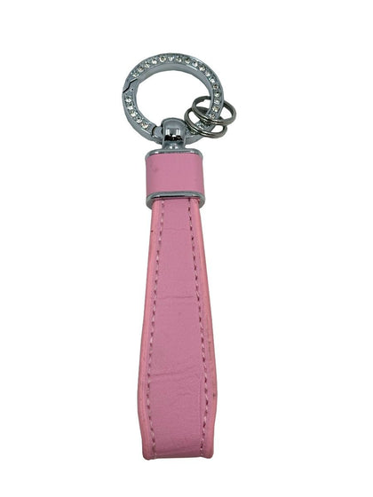 Vroom Leather Keychain-Pink