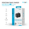 PAWA PocketMini Dual USB Travel Charger UK With Braided USB-A to Micro Cable