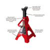 BigRed Steel Hydraulic Jack Stand 3 Ton Black + Red