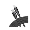 كابل مزدوج من النايلون من فولتم باورلينك روج، Type C إلى Lightning، 3A، 1.2 متر، أسود
