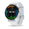 Garmin Venu® 3 Silver stainless steel bezel with whitestone case and silicone band