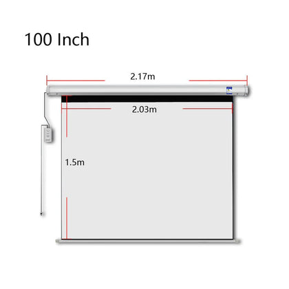 Crony 100 Inch 4:3 Projector Screen Home Automatic Lifting HD Projection Screen Wall Hanging Screen Electric Remote Control Projection Screen