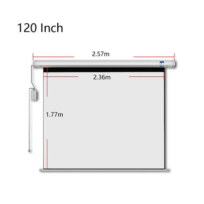 Crony 120 Inch 4:3 Projector Screen Home Automatic Lifting HD Projection Screen Wall Hanging Screen Electric Remote Control Projection Screen
