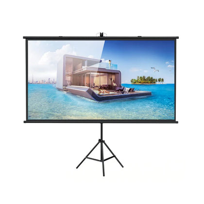 Crony 120 Inches Tripod Projector Screen with Stand, Portable Foldable Projection Movie Screen Fabric