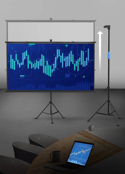 Crony 150”projector screen with stand Portable Foldable Projection Movie Screen Fabric