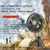 Crony WT-RD09 Telescopic Outdoor Fan With LED lighting Tripod Household Retractable Fan USB Rechargeable Outdoor Camping Multifunctional Fan
