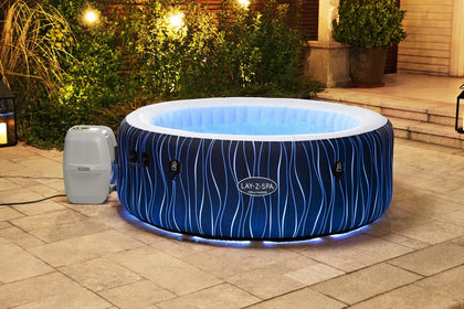60059 Lay-Z-Spa Hollywood AirJet Inflatable Hot Tub Spa with LED Lights 4-6 person