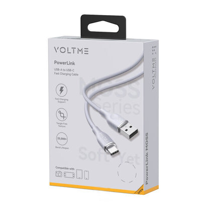 Voltme Powerlink Moss Liquid Silicon Cable USB A to Type C 3A / 1M (60W) Gray