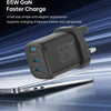 BRAVE BTC-44 65W GaN 3-Port USB-C Fast Charger - Black