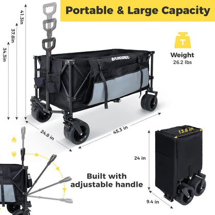 Fundango Folding Wagon 180L Dual Chassis Camping Wagon