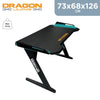 Dragon War GT-006 Gaming Desk (RGB Version), Z Shaped Leg (Black), Black Melamine Board / Carbon Fiber Board