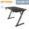 Dragon War GT-101 RGB Gaming Desk (RGB Version), Z Shaped Leg (Black) Black Melamine Board