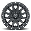 (17×8.50) 4 عجلات ضغط ساتان أسود 6×5.5 بوصة (بدون تعويض)