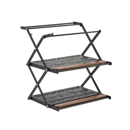 Naturehike tabletop folding shelf Stainless steel - Wood grain