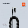 Porodo 3.5MM Lightning AUX Coiled Audio Cable Convenient Tangle-Free Design 1.2m/4f