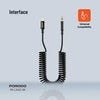 Porodo 3.5MM Lightning AUX Coiled Audio Cable Convenient Tangle-Free Design 1.2m/4f