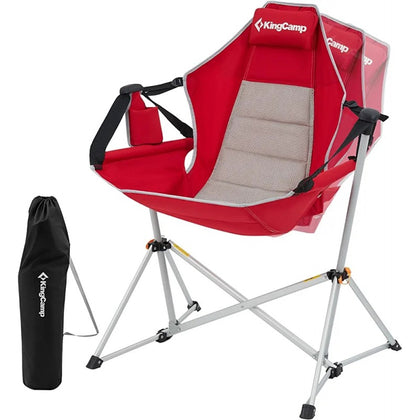 King Camp - Hammock Camp Recliner Chair - Red/Grey