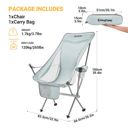 KingCamp Ultra Light Arm Chair- Grey