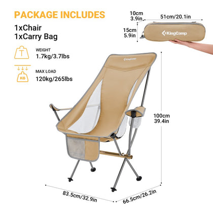 KingCamp Ultra Light Arm Chair- Khaki