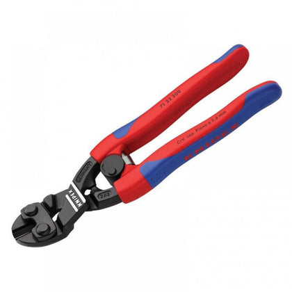 Knipex - 71 22 200 | CoBolt Compact Bolt Cutters (with Locking Mechanism + 20° Angled Head) | Multi-Component Handle | Black Atramentized - 200mm - IBF