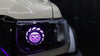 مصابيح أمامية LED سوداء لسيارات LC70/LC71/LC76/LC78/LC79 مع هالة ملونة + عيون شيطانية وعدسات شفافة