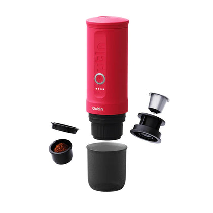 Outin Nano Portable Espresso Machine (Crimson Red)